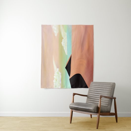 Südwestwüste mit Dünen Minimalistischer Kunst Wandteppich (Beispiel)