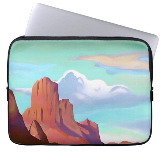 Südwestwüste mit Minimalistischer Kunst Laptopschutzhülle (Vorderseite)