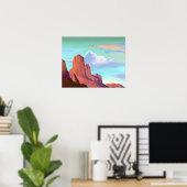 Südwestwüste mit Minimalistischer Kunst Poster (Heimbüro)