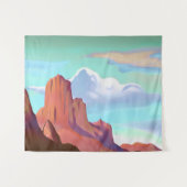 Südwestwüste mit Minimalistischer Kunst Wandteppich (Vorderseite (Horizontal))