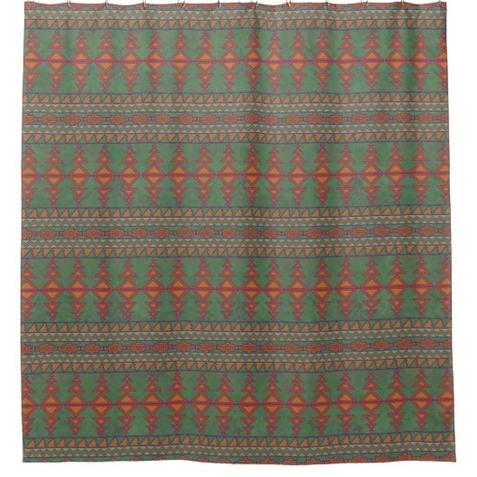 Südwestwüste Sagebrush Green Geometric Design Duschvorhang (Vorderseite)