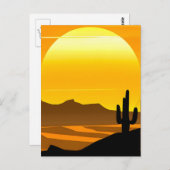 Südwestwüste Sonnenuntergang mit Bergen Postkarte (Vorne/Hinten)