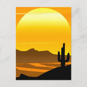 Südwestwüste Sonnenuntergang mit Bergen Postkarte