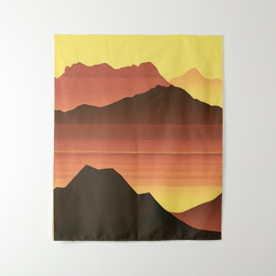 Südwestwüste Sonnenuntergang mit Bergen Wandteppich