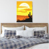 Südwestwüste Sonnenuntergang mit Kaktus Leinwanddruck (Insitu (Schlafzimmer))