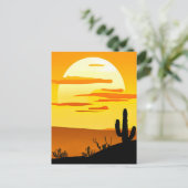 Südwestwüste Sonnenuntergang mit Kaktus Postkarte (Stehend Vorderseite)