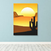 Südwestwüste Sonnenuntergang mit Mesas Leinwanddruck (Insitu (Holzboden))