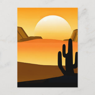 Südwestwüste Sonnenuntergang mit Mesas Postkarte