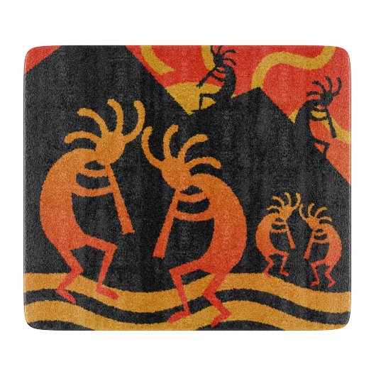 Südwestwüste Sunset Kokopelli Schneidebrett (Vorderseite)