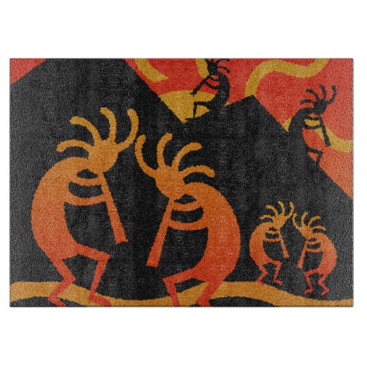 Südwestwüste Sunset Kokopelli Schneidebrett (Vorderseite)