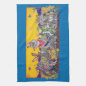 Südwestwüste Tierhasen-Quail-Coyote Sun Geschirrtuch (Vertikal)