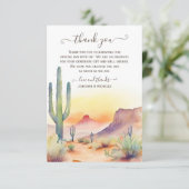 Südwestwüste und Kaktus Foto Wedding Dankeskarte (Stehend Vorderseite)