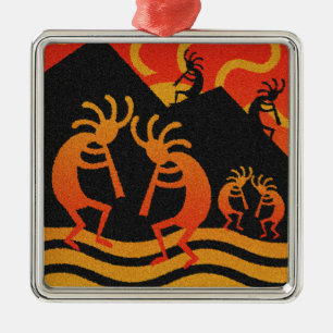 Südwestwüsten-Sonnenuntergang Kokopelli Ornament Aus Metall