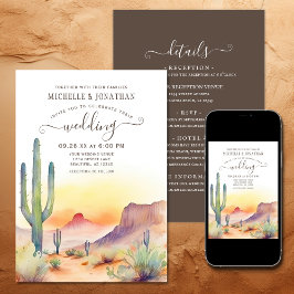 Südwestwüstenkaktus in einer Hochzeit Einladung