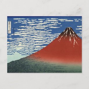 Südwind, klarer Himmel (von Hokusai) Postkarte