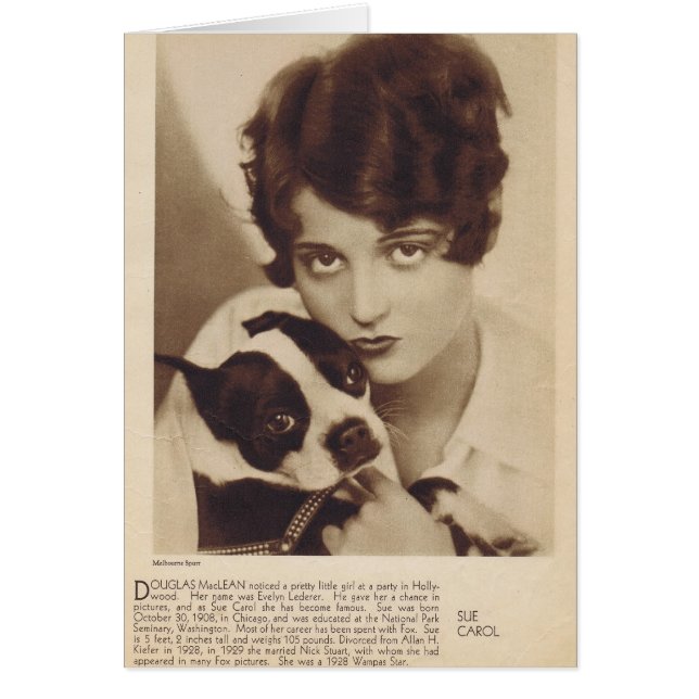 Sue Carol mit Boston Terrier (Vorne)