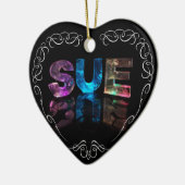 Sue - die Namens-Sue in 3D beleuchtet (Fotografie) Keramikornament (Links)