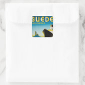 Süede via Londres Quadratischer Aufkleber (Tasche)