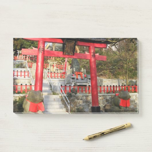 Suehiro Ogami Shrine (Fortune Frog Shrine) Post-it Klebezettel (Auf Schreibtisch)