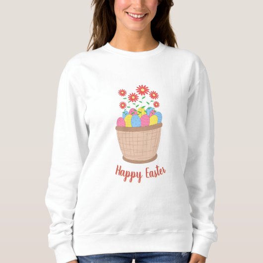 suéter feminino de páscoa (Happy Easter) Sweatshirt (Vorderseite)