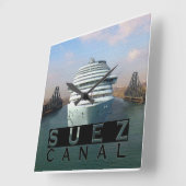 Suez Canal Quadratische Wanduhr (Winkel)