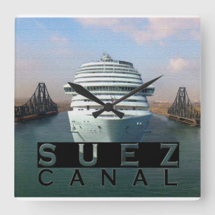 Suez Canal Quadratische Wanduhr