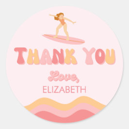 Sufer Birthday Girl - Favor Bag Sticker