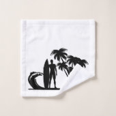 " Sufer- Palmen " Einzigartiges Badetuch Set (Waschlappen)