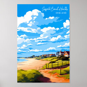 Suffolk Coast Heaths England Vintage Reise Ort Poster