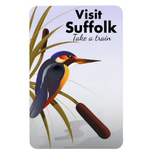 Suffolk England Vintage Travel Art Magnet