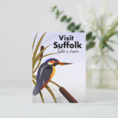 Suffolk England Vintage Travel Art Postkarte (Stehend Vorderseite)