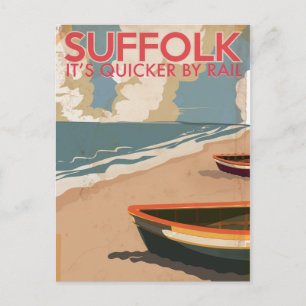 Suffolk England Vintage Travel Poster Postkarte