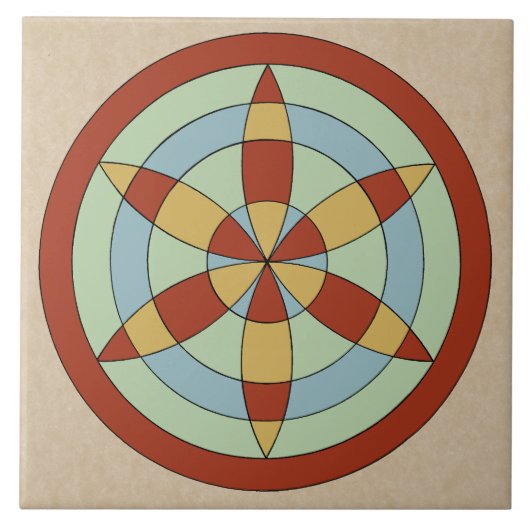 Suffolk Hexafoil (Daisy Wheel), Hexenmark Fliese (Vorderseite)