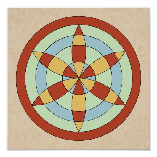 Suffolk Hexafoil (Daisy Wheel), Hexenmark Fotodruck (Vorne)