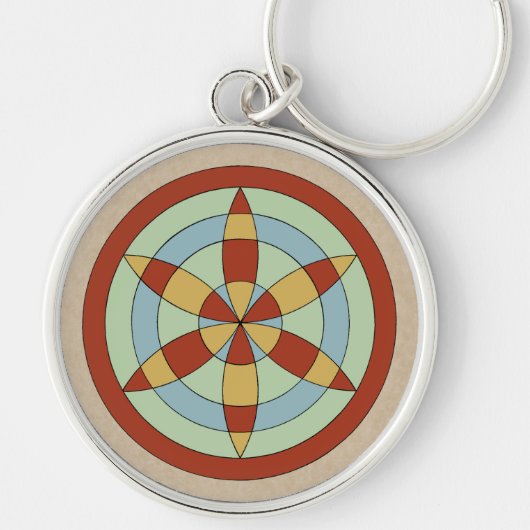 Suffolk Hexafoil (Daisy Wheel) Witch Mark Schlüsselanhänger (Vorne)