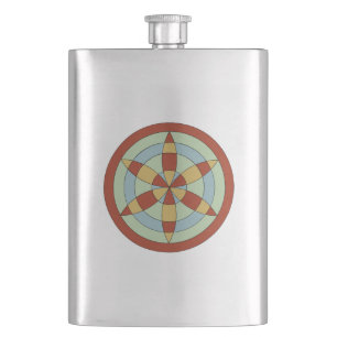 Suffolk Hexafoil (Gänseblümchen-Rad) Hexensymbol Flachmann
