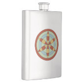 Suffolk Hexafoil (Gänseblümchen-Rad) Hexensymbol Flachmann (Rechts)