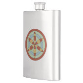 Suffolk Hexafoil (Gänseblümchen-Rad) Hexensymbol Flachmann (Links)