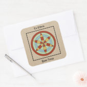 Suffolk Hexafoil Witch Mark Bookplate Quadratischer Aufkleber (Umschlag)