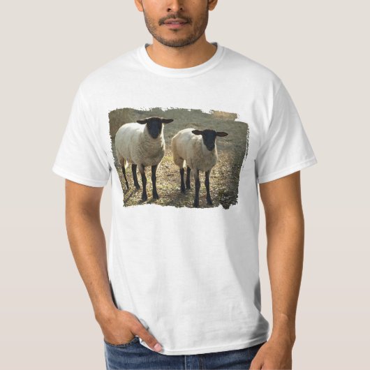 Suffolk-Schafehirtenweiden-oder Barnyard-Szene T-Shirt (Vorderseite)