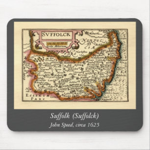 Suffolk (Suffolck) Landkreis England Antike Karte Mousepad