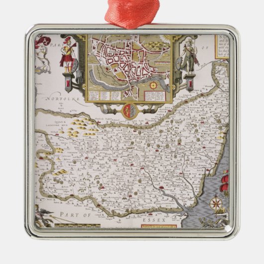 Suffolk und die Situation von Ipswich Ornament Aus Metall (Vorne)