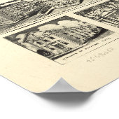 Suffolk Virginia 1907 Antique Panoramabalkarte Poster (Ecke)