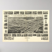 Suffolk Virginia 1907 Antique Panoramabalkarte Poster (Vorne)