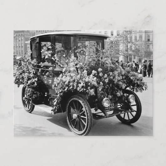 Suffragette Blume Auto: 1914 Postkarte (Vorderseite)