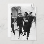 Suffragette Emmeline Pankhurst wird 1914 verhaftet Postkarte (Vorne/Hinten)