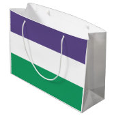 Suffragette Flag Große Geschenktüte (Rückseite Schrägansicht)