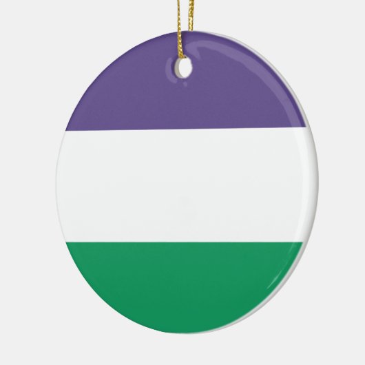 Suffragette Flag Keramik Ornament (Links)