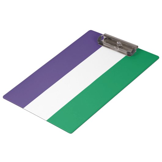 Suffragette Flag Klemmbrett (Schrägansicht)