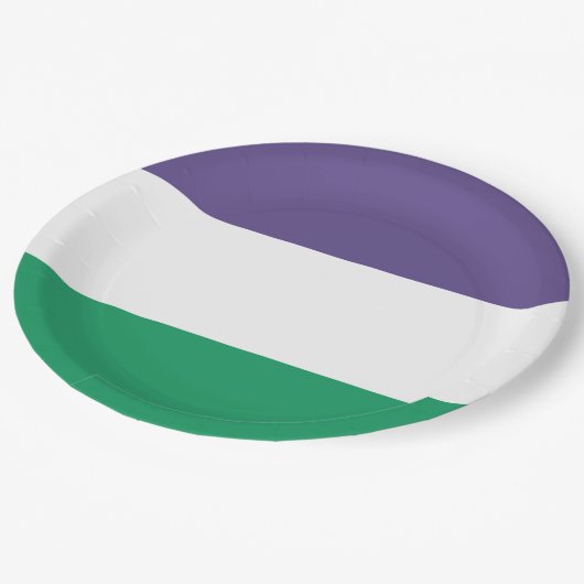 Suffragette Flag Pappteller (Schrägansicht)